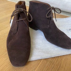 Aquatalia Brown Suede Lace Up Booties Size 7